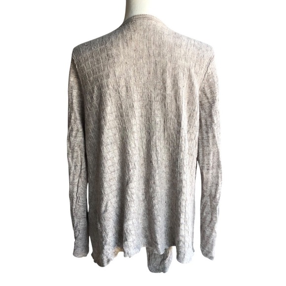 Eileen Fisher Waterfall Cardigan Linen Neutral Large - Picture 3 of 9